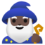 MAN MAGE emoji with dark skin tone skin tone