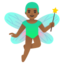 MAN FAIRY emoji with medium-dark skin tone skin tone