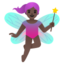 WOMAN FAIRY emoji with dark skin tone skin tone