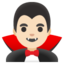 MAN VAMPIRE emoji with light skin tone skin tone