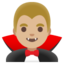 MAN VAMPIRE emoji with medium-light skin tone skin tone