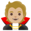 VAMPIRE emoji with medium-light skin tone skin tone