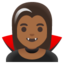 WOMAN VAMPIRE emoji with medium-dark skin tone skin tone