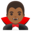 MAN VAMPIRE emoji with medium-dark skin tone skin tone