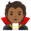 VAMPIRE emoji with medium-dark skin tone skin tone