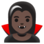 WOMAN VAMPIRE emoji with dark skin tone skin tone