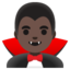 MAN VAMPIRE emoji with dark skin tone skin tone