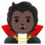 VAMPIRE emoji with dark skin tone skin tone