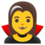 WOMAN VAMPIRE emoji in Google's design style - Unicode 1F9DB-200D-2640-FE0F