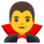 MAN VAMPIRE emoji in Google's design style - Unicode 1F9DB-200D-2642-FE0F