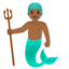 MERMAN emoji with medium-dark skin tone skin tone