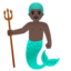 MERMAN emoji with dark skin tone skin tone