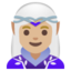 WOMAN ELF emoji with medium-light skin tone skin tone