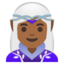 WOMAN ELF emoji with medium-dark skin tone skin tone