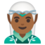 MAN ELF emoji with medium-dark skin tone skin tone