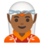 ELF emoji with medium-dark skin tone skin tone