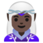 WOMAN ELF emoji with dark skin tone skin tone