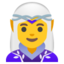 WOMAN ELF emoji in Google's design style - Unicode 1F9DD-200D-2640-FE0F