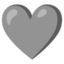 GREY HEART emoji in Google's design style - Unicode 1FA76