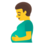 PREGNANT MAN emoji in Google's design style - Unicode 1FAC3