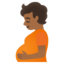 PREGNANT PERSON emoji with medium-dark skin tone skin tone