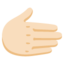 RIGHTWARDS HAND emoji with light skin tone skin tone