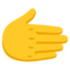 RIGHTWARDS HAND emoji in Google's design style - Unicode 1FAF1