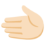 LEFTWARDS HAND emoji with light skin tone skin tone