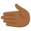 LEFTWARDS HAND emoji with medium-dark skin tone skin tone