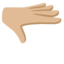 PALM DOWN HAND emoji with medium-light skin tone skin tone