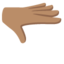 PALM DOWN HAND emoji with medium skin tone skin tone