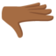 PALM DOWN HAND emoji with medium-dark skin tone skin tone