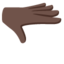 PALM DOWN HAND emoji with dark skin tone skin tone