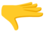 PALM DOWN HAND emoji in Google's design style - Unicode 1FAF3