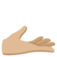 PALM UP HAND emoji with medium-light skin tone skin tone