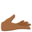 PALM UP HAND emoji with medium-dark skin tone skin tone