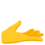 PALM UP HAND emoji in Google's design style - Unicode 1FAF4