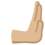 RIGHTWARDS PUSHING HAND emoji with medium-light skin tone skin tone