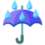 UMBRELLA WITH RAIN DROPS emoji in Google's design style - Unicode 2614