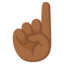 WHITE UP POINTING INDEX emoji with medium-dark skin tone skin tone