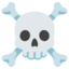 SKULL AND CROSSBONES emoji in Google's design style - Unicode 2620-FE0F