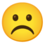 FROWNING FACE emoji in Google's design style - Unicode 2639-FE0F