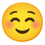 WHITE SMILING FACE emoji in Google's design style - Unicode 263A-FE0F