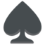 BLACK SPADE SUIT emoji in Google's design style - Unicode 2660-FE0F