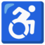 WHEELCHAIR SYMBOL emoji in Google's design style - Unicode 267F