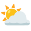 SUN BEHIND CLOUD emoji in Google's design style - Unicode 26C5