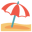 UMBRELLA ON GROUND emoji in Google's design style - Unicode 26F1-FE0F