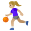 WOMAN BOUNCING BALL emoji with medium-light skin tone skin tone