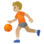 PERSON BOUNCING BALL emoji with medium-light skin tone skin tone
