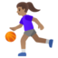 WOMAN BOUNCING BALL emoji with medium skin tone skin tone